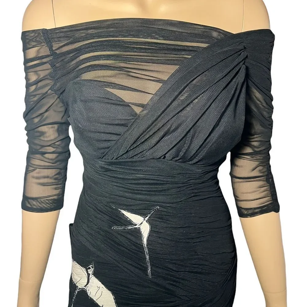 Foley + Corinna black Tulle Dress fitted - Picture 3 of 12